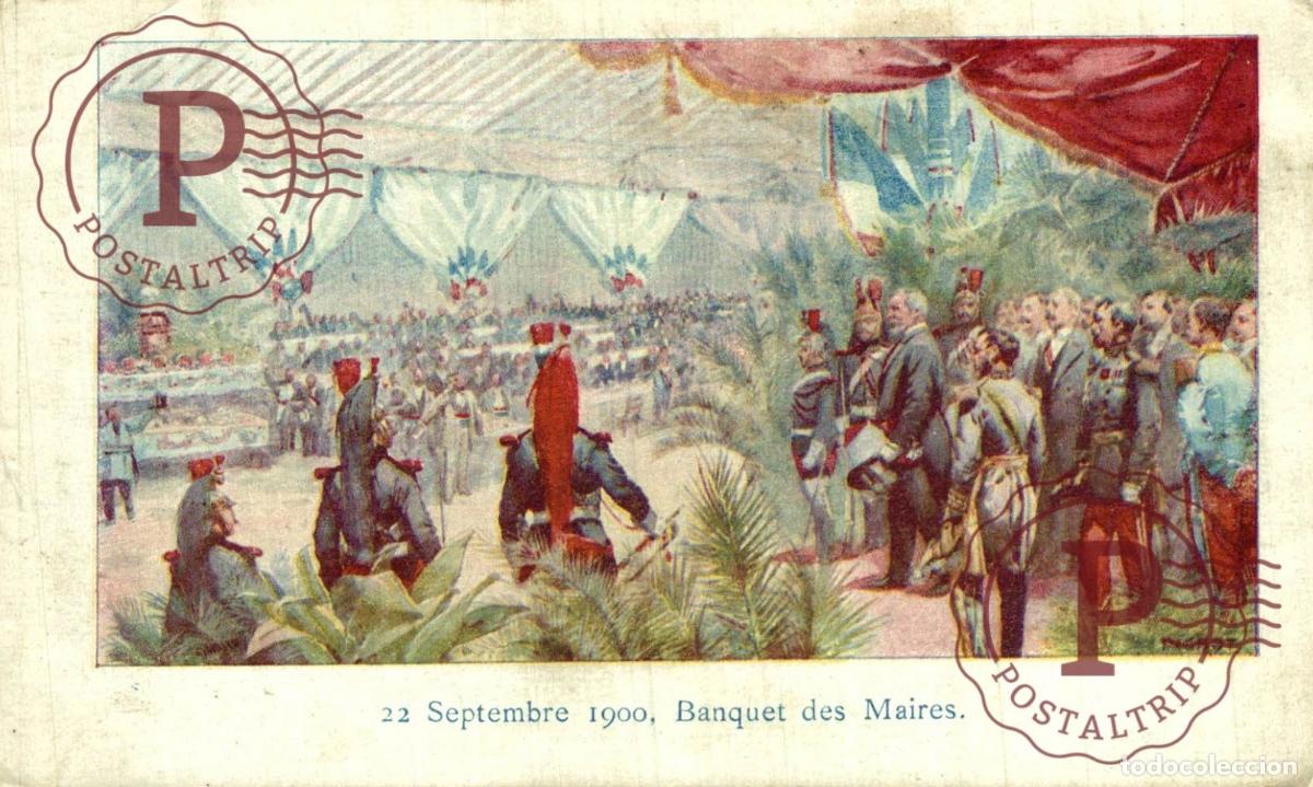 Postales: SEPTEMBRE 1900 BANQUET DES MAIRES. MILITAR. MILITAIRE.