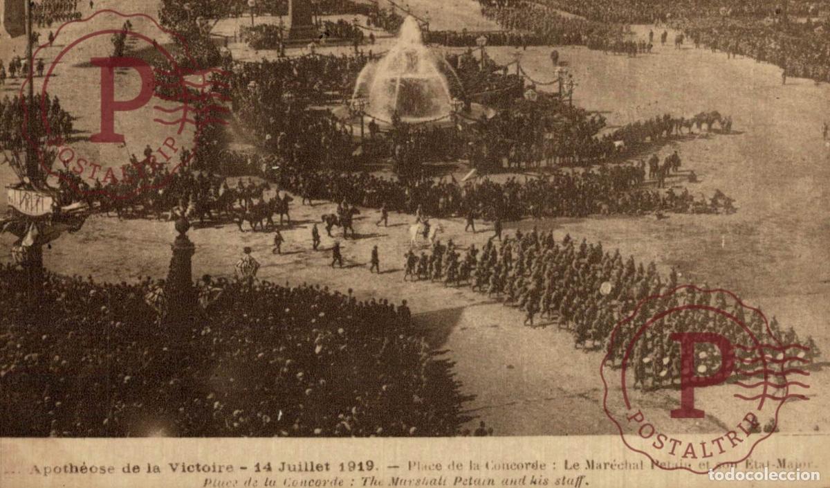 Postales: APOTHEOSE DE LA VICTOIRE 14 JUILLET 1919 PLACE DE LA CONCORDE. MILITAR. MILITAIRE.