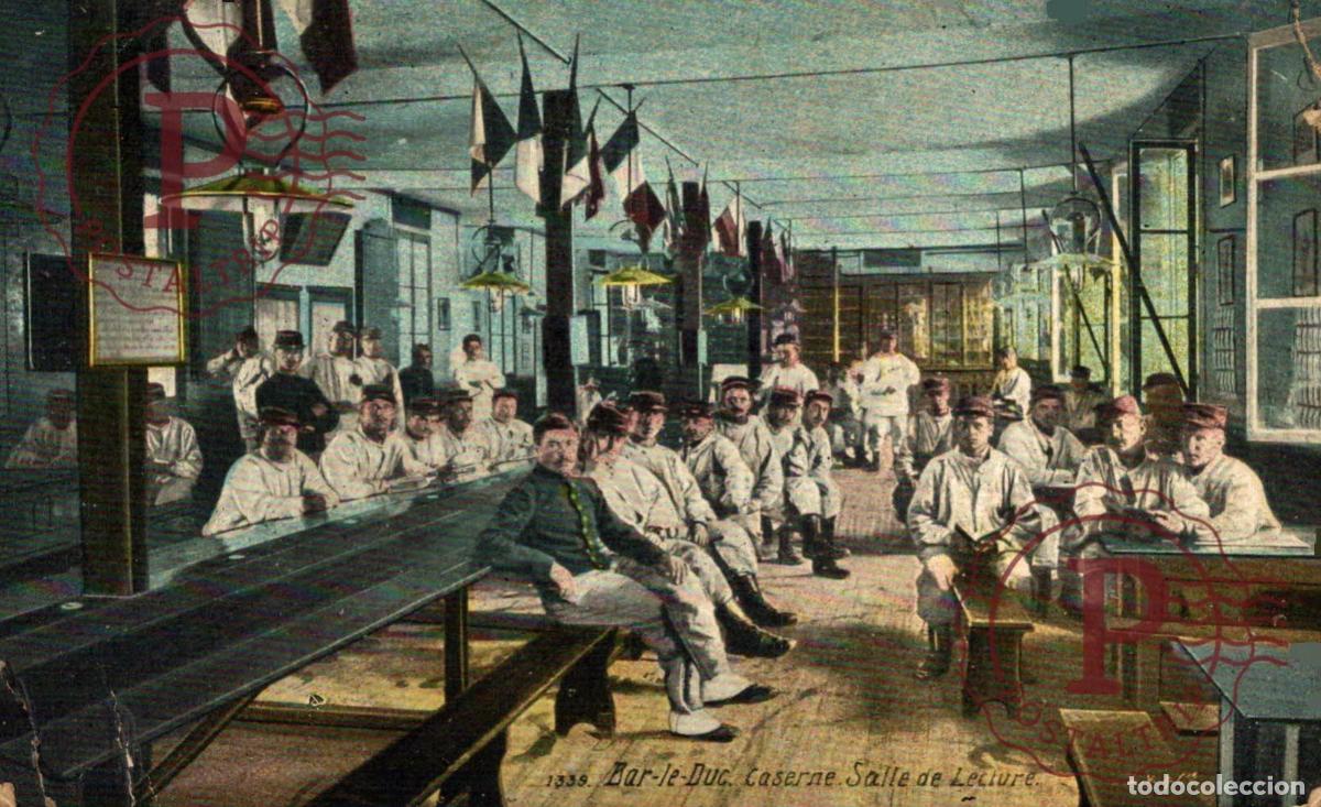 Postales: BAR-LE-DUC. CANSERNE SALLE DE LECTURE. MILITAR. MILITAIRE.