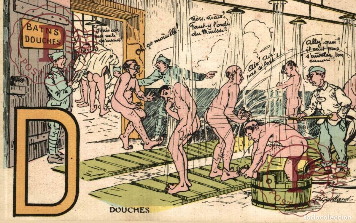 Postales: DOUCHES. A.GAILLARD. MILITAR. MILITAIRE.