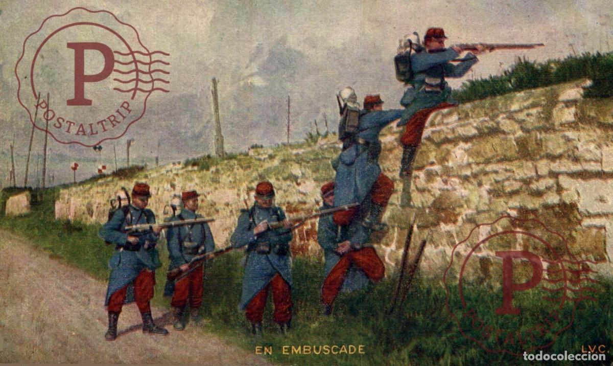 Postales: EN EMBUSCADE. MILITAR. MILITAIRE.
