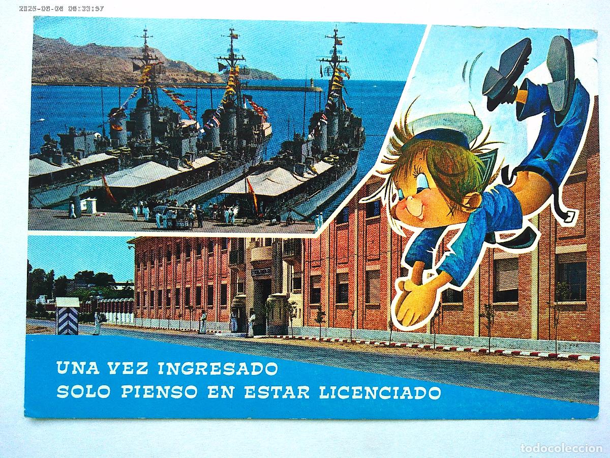 Postales: POSTAL DEL CUARTEL DE INSTRUCCION DE MARINERIA DE SAN FERNANDO ( CADIZ ): BUQUES DE GUERRA Y MARINER
