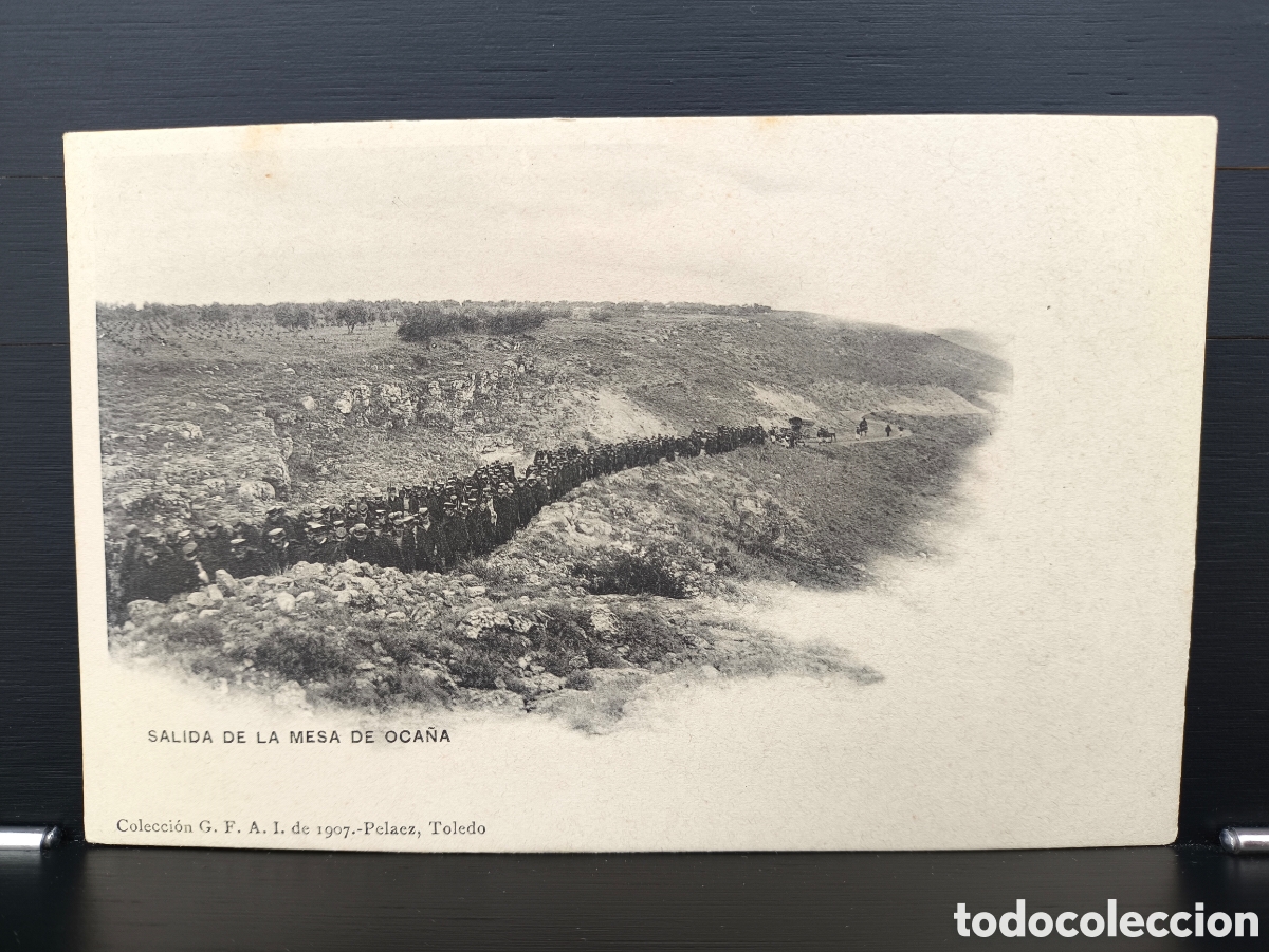 Postales: Antigua postal Salida de la Mesa de Oca&ntilde;a G.F.A.I. Academia Militar Toledo Ed. J. Pel&aacute;ez 1907