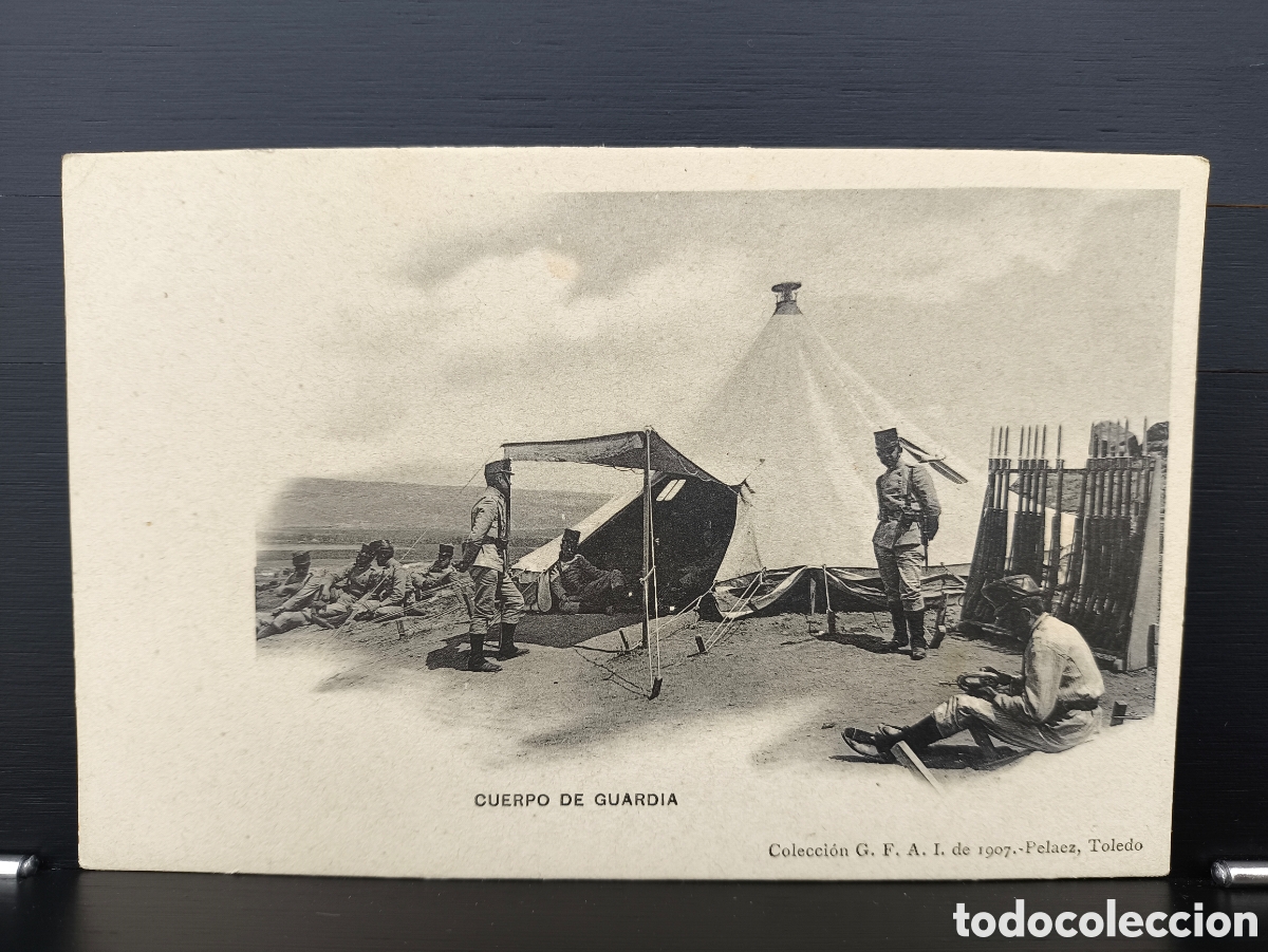 Postales: Antigua postal Cuerpo de Guardia G.F.A.I. Academia Militar Toledo Ed. J. Pel&aacute;ez 1907