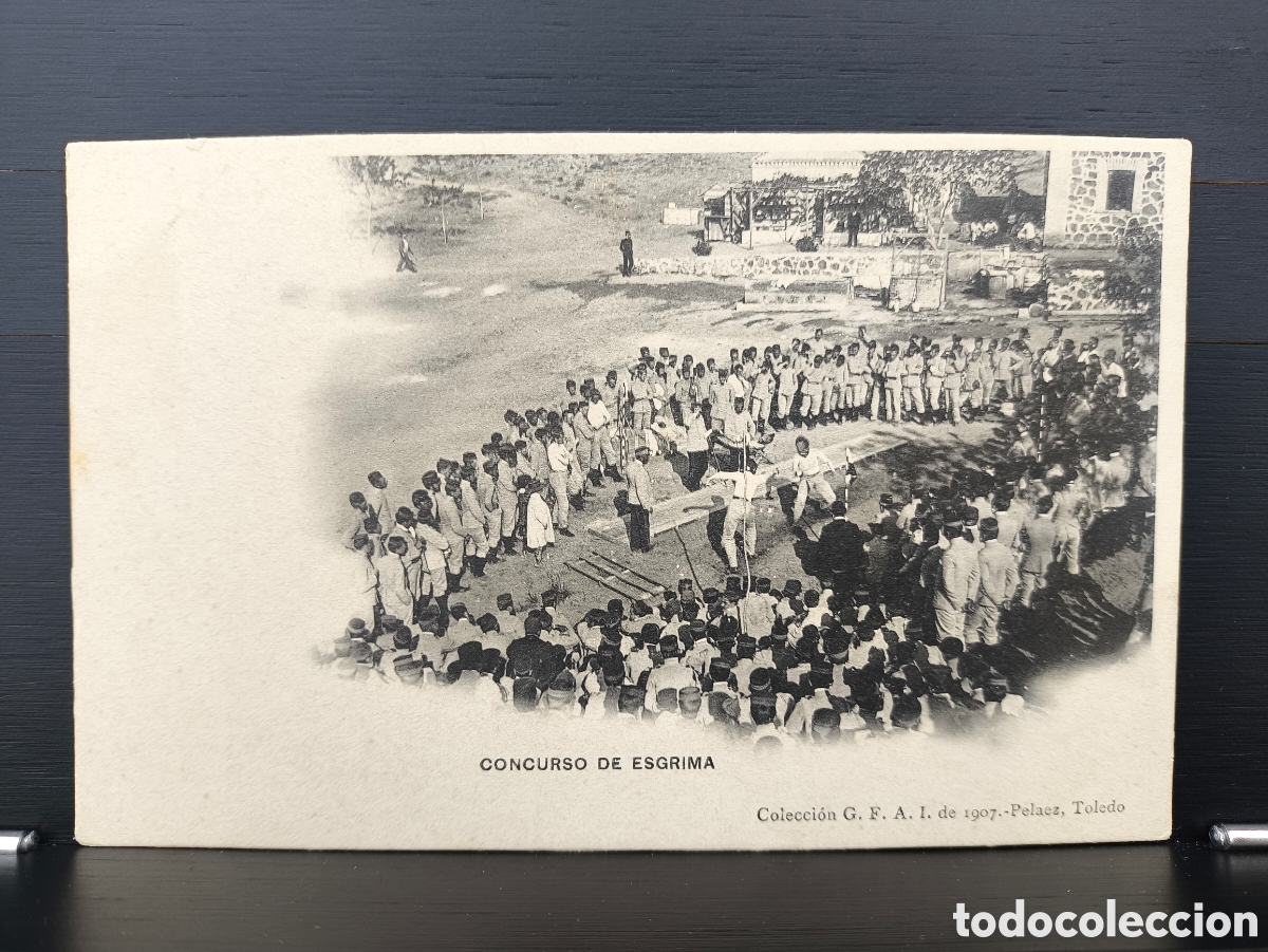 Postales: Antigua postal Concurso de Esgrima G.F.A.I. Academia Militar Toledo Ed. J. Pel&aacute;ez 1907