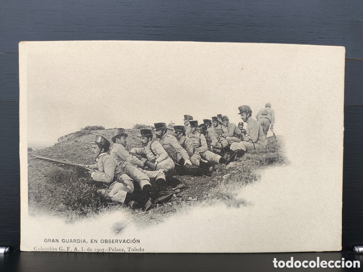 Postales: Antigua postal Gran Guardia en Observaci&oacute;n G.F.A.I. Academia Militar Toledo Ed. J. Pel&aacute;ez 1907