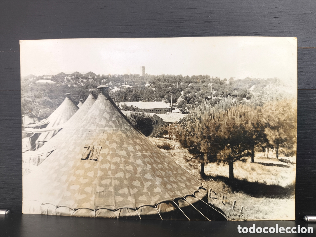 Postales: Antigua fotograf&iacute;a Militar Campamento de Los Castillejos Sierra de Prades Arbol&iacute; Tarragona