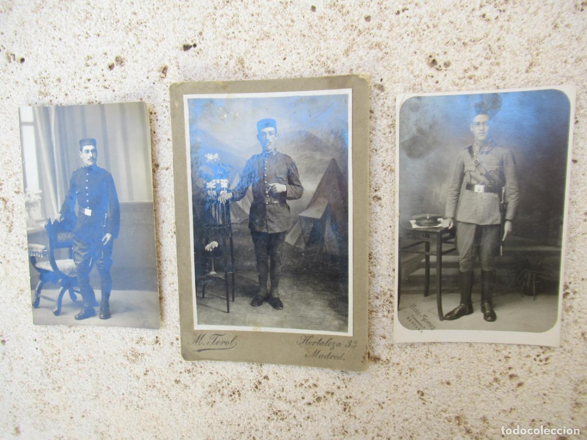 Postais: LOTE ANTIGUAS POSTALES FOTOGR&Aacute;FICAS Y FOTOGRAF&Iacute;A SOLDADO MILITAR - 2 POSTALES + 1 FOTO