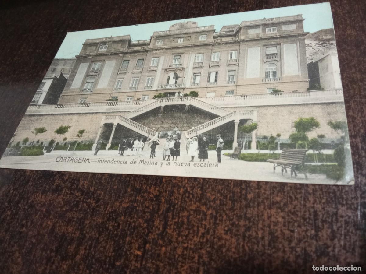 Postales: Cartagena.Intendencia de Marina y la nueva escalera.