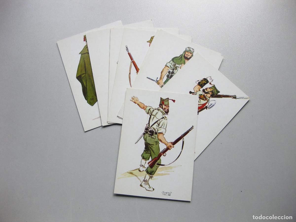 Postales: LOTE DE 8 POSTALES DE LA LEGION ESPA&Ntilde;OLA. SERIE UNIFORMES LEGIONARIOS. JOSE MAR&Iacute;A BUENO. 1968