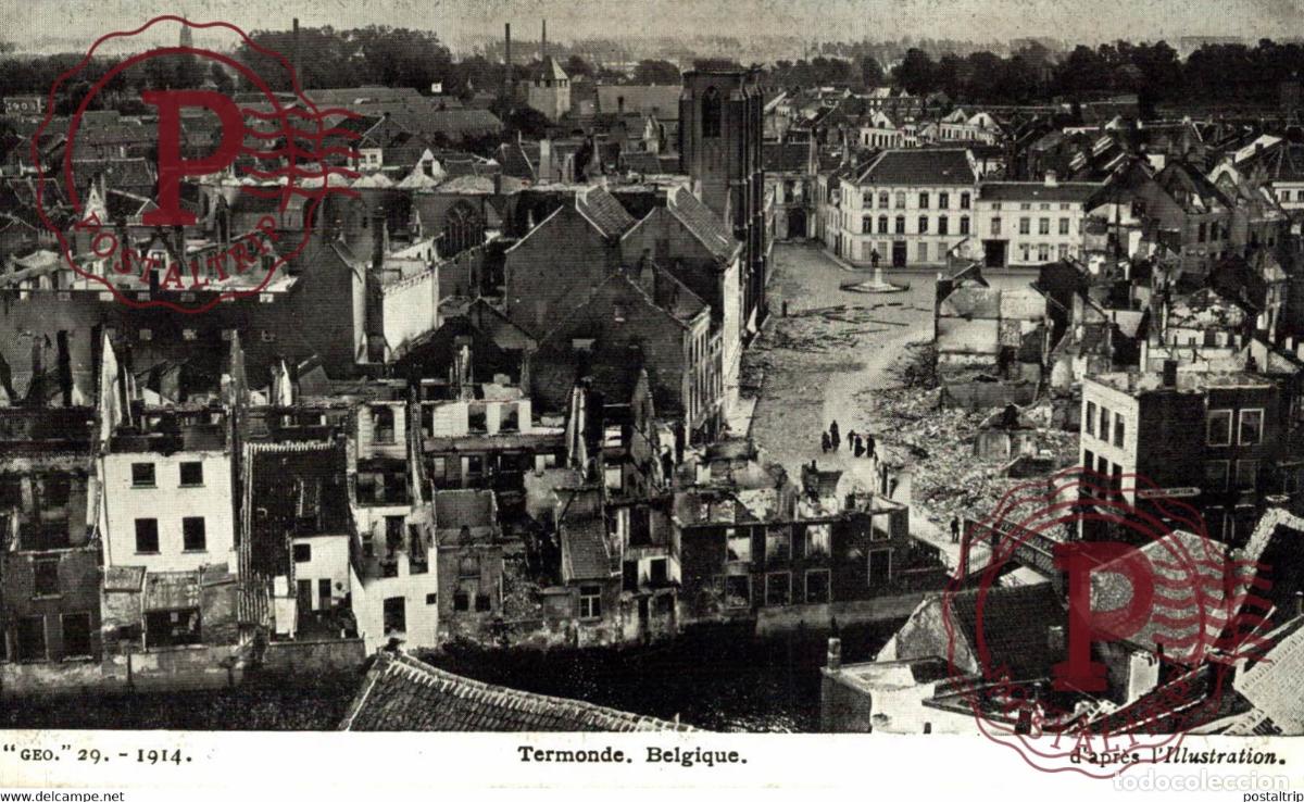 Postales: TERMONDE BELGIEQUE. DAPRES LILLUSTRATION, GEO 29 1914 MILITARY MILITAIRE MILIT&Auml;R