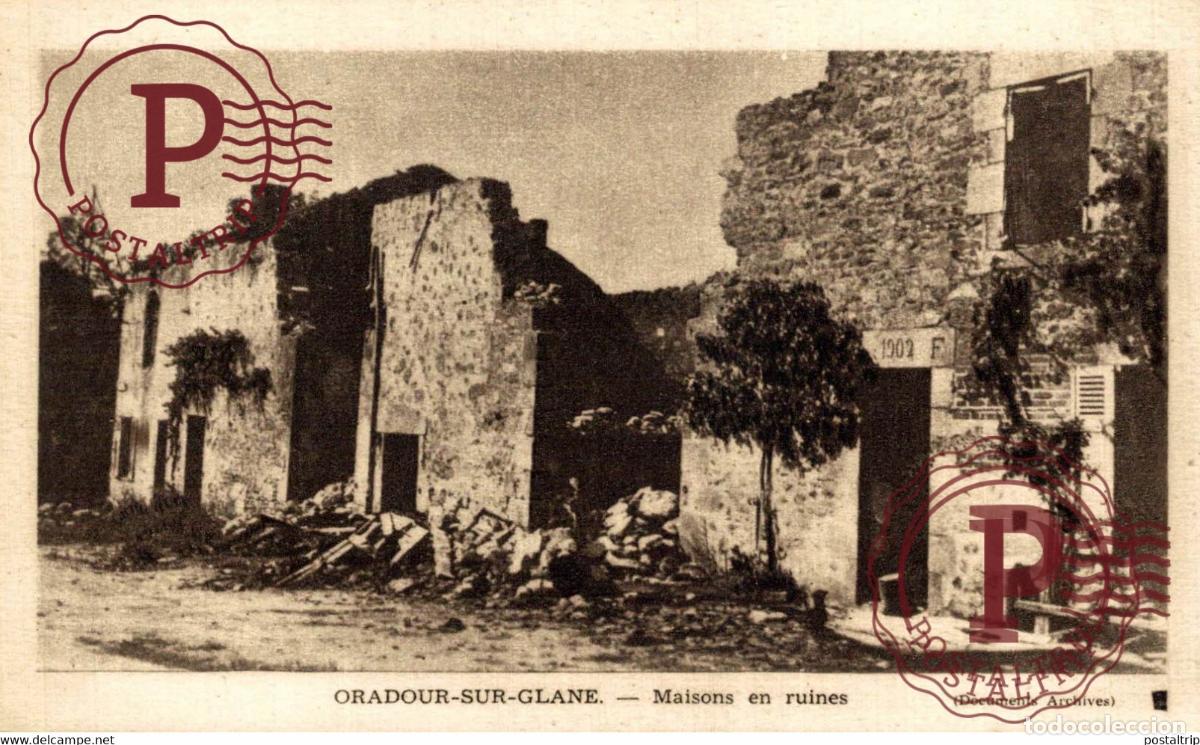 Postales: ORADOUR SUR GLANE MAISONS EN RUINES MILITARY MILITAIRE MILIT&Auml;R