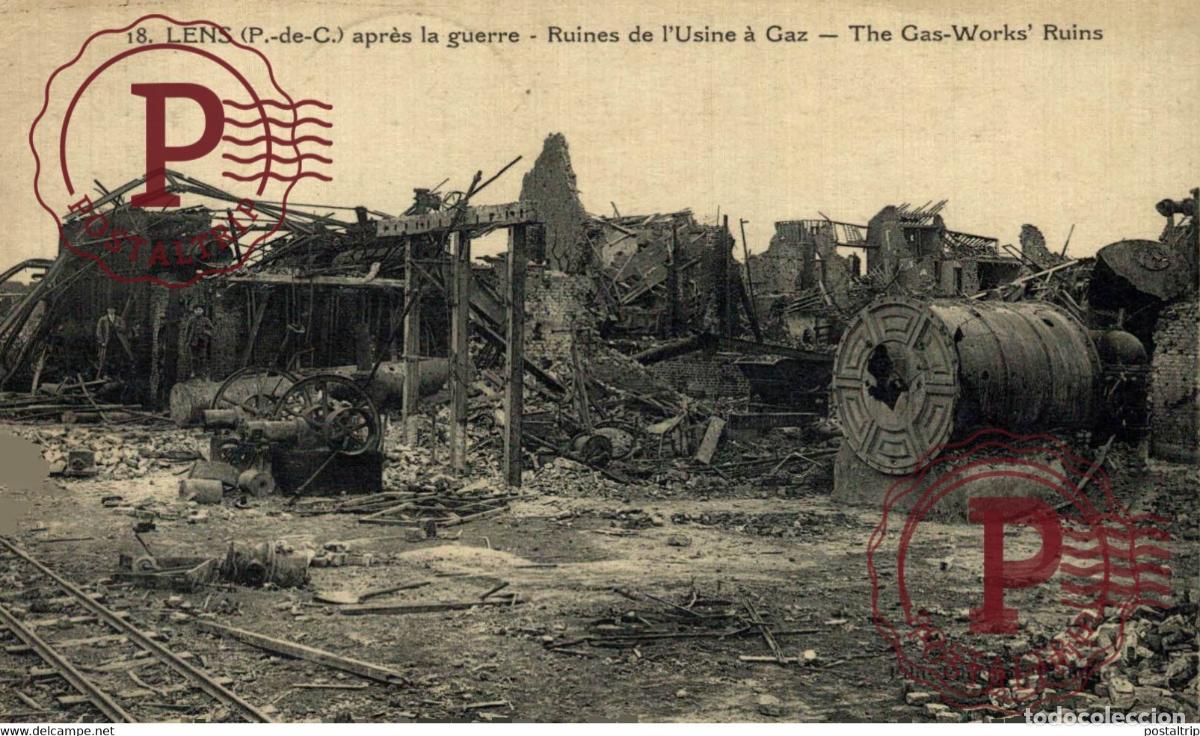 Cartoline: LENS APR&Egrave;S LA GUERRE RUINES DE LUSINE &Agrave; CAZ GUERRE WAR MILITAIRE MILIT&Auml;R