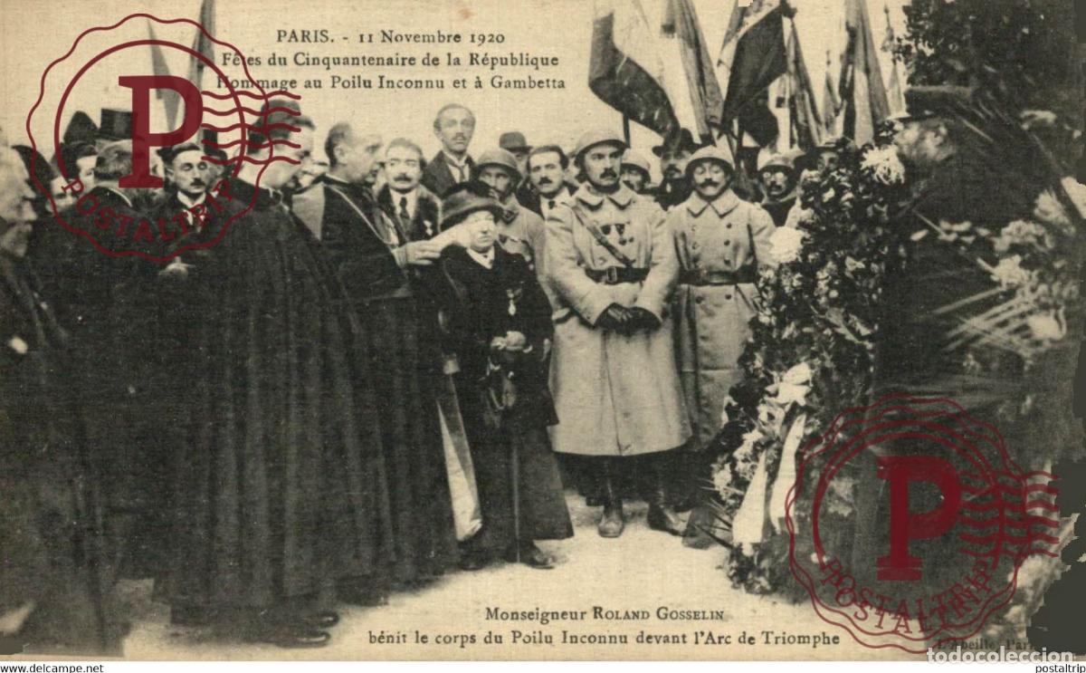 Postales: PARIS NOVEMRBRE 1920 F&Ecirc;TES DU CINQUANTENAIRE DE LA R&Eacute;PUBLIQUE HOMMAGE AU POILU INCONNU GUERRE W