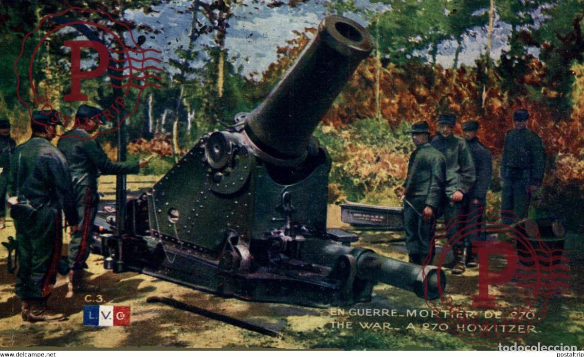 Postales: EN GUERRE MORTIER DE 270. POSTES MILITAIRES BELGIQUE GUERRE WAR MILITAIRE MILIT&Auml;R
