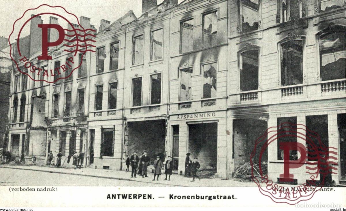 Postales: ANTWERPEN KRONENBURGSTRAAT GUERRE WAR MILITAIRE MILIT&Auml;R