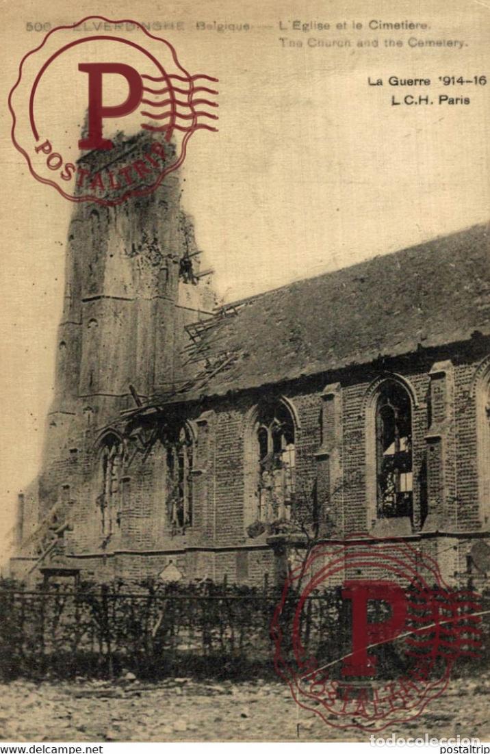 Postales: Elverdinghe LEglise et le Cimetiere MILITAIRE MILIT&Auml;R