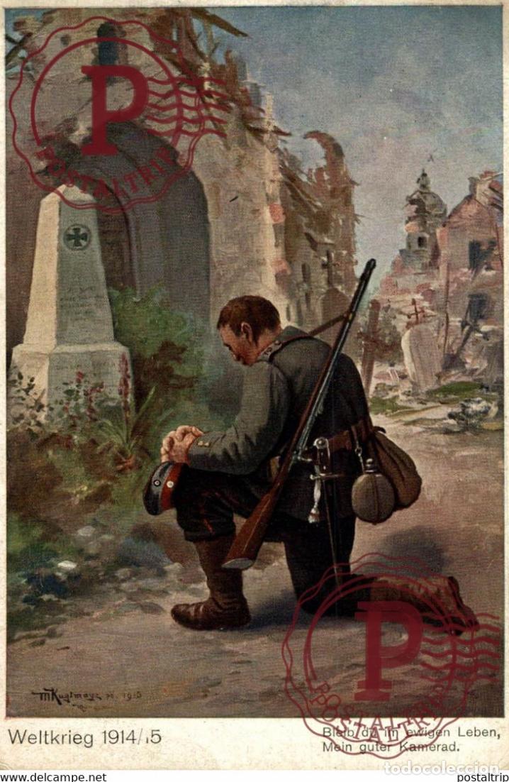 Postales: WIELTKRIEG 191415 BLEIB DU IM EWIGEN LEBEN,M MEIN GUTER KAMERAD ILLUSTRATION MILITAIRE MILIT