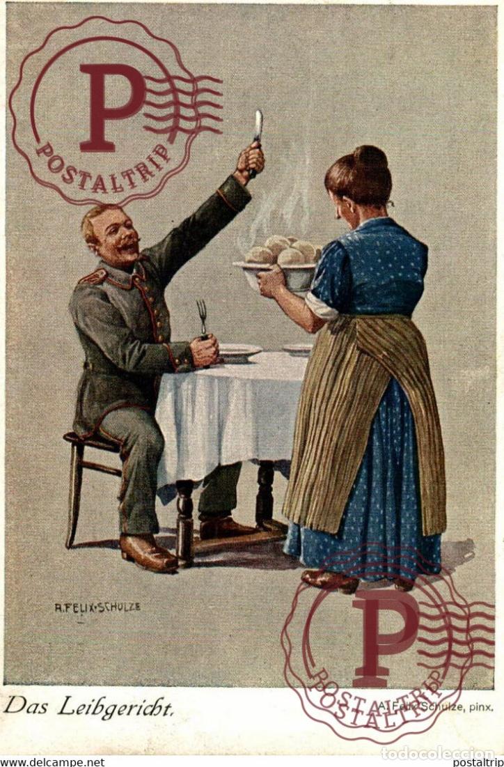 Postales: DAS LEIBGERICHT ILLUSTRATION A. FELIZ SCHULZE MILITARY MILITAIRE MILIT&Auml;R