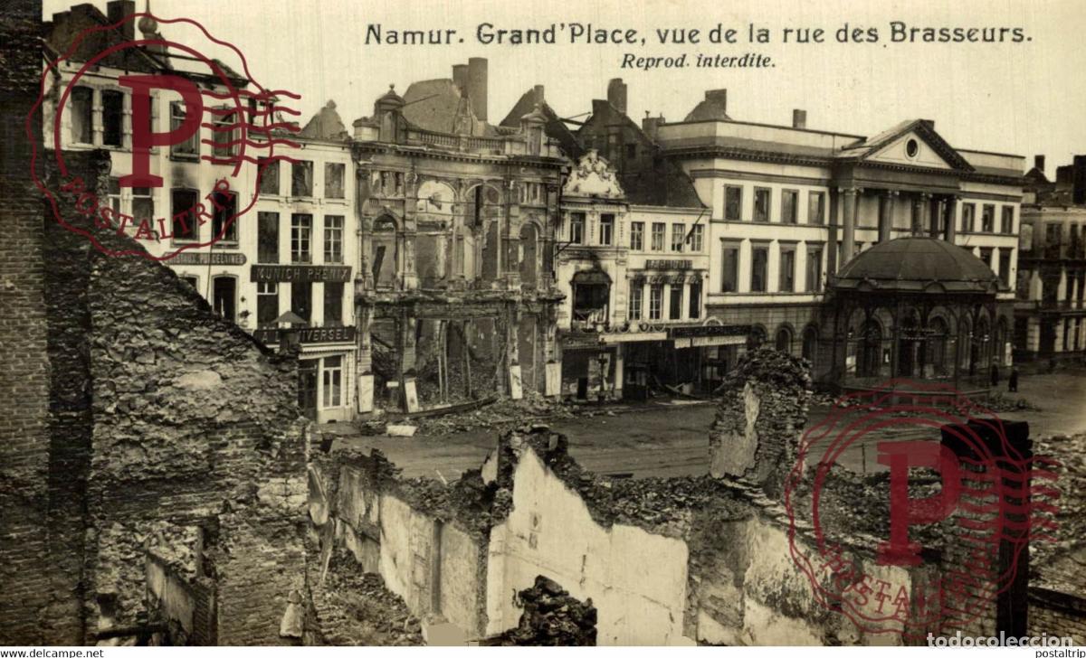 Postales: NAMUR GRAND PLACE VUE DE LA RUE DES BRASSEURS MILITARY MILITAIRE MILIT&Auml;R