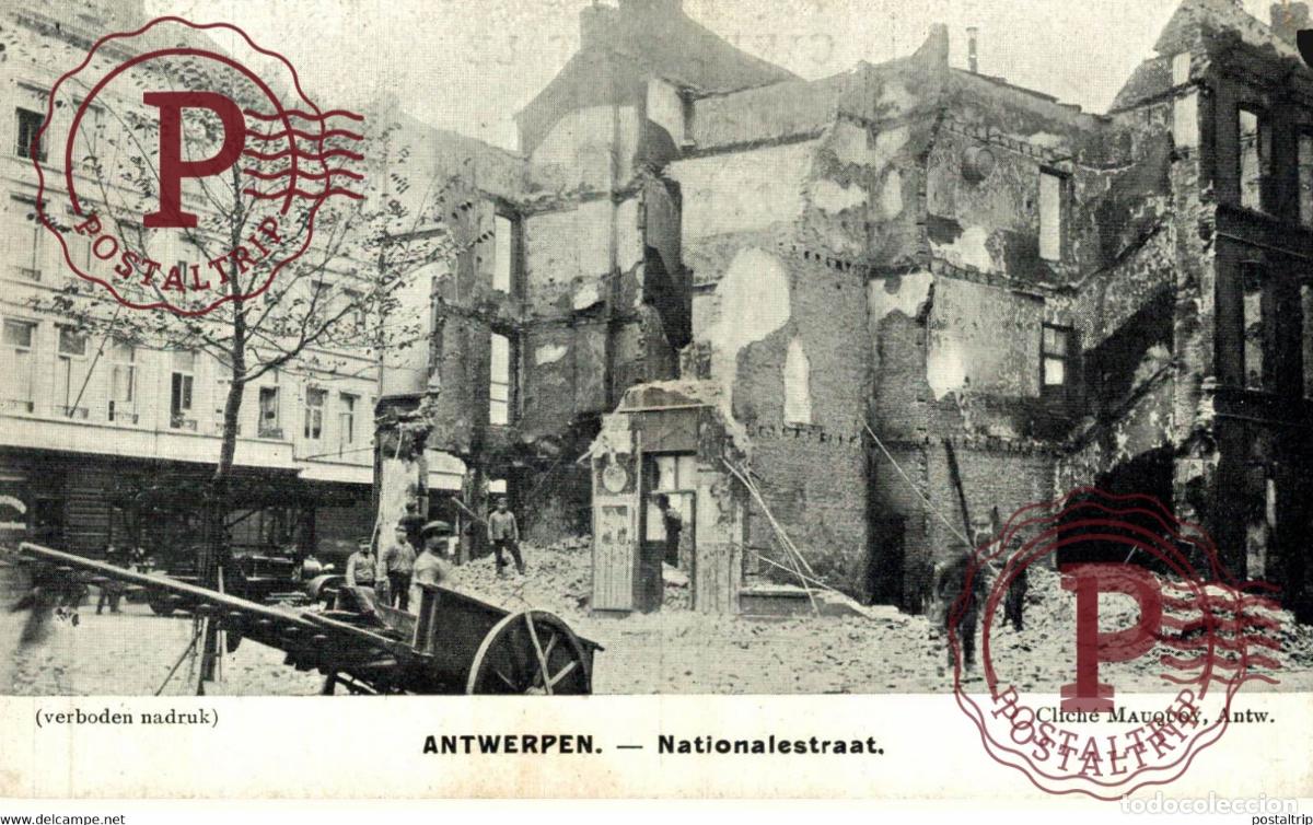 Postales: ANTWERPEN NATIONALESTRAAT AMBERES CLICH&Eacute; MAUQUOY *BROKEN CORNER SEE THE SCAN* MILITARY MILITAIRE M