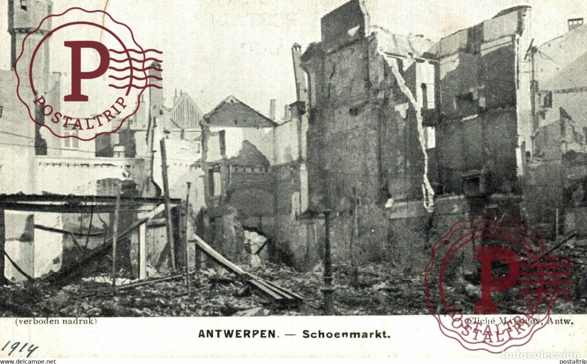 Postales: ANTWERPEN SCHOENMARKT AMBERES 1914 CLICH&Eacute; MAUQUOY MILITARY MILITAIRE MILIT&Auml;R
