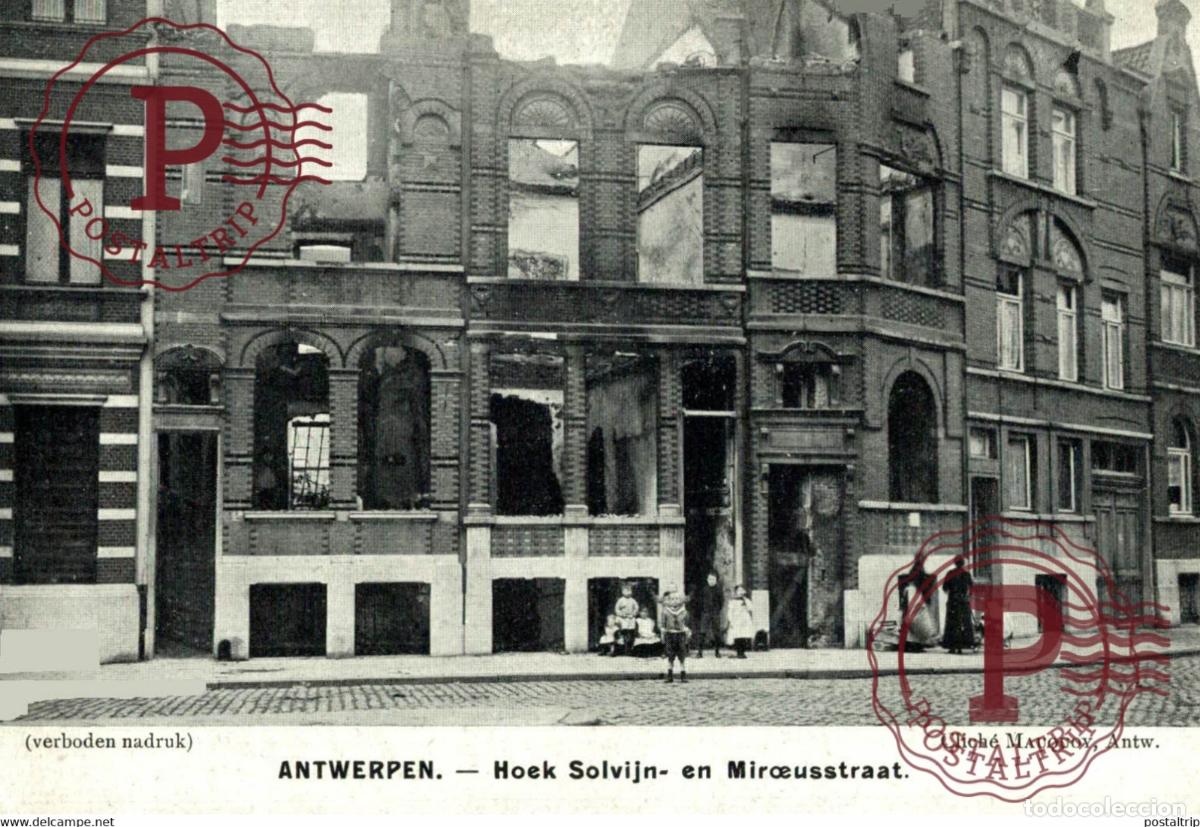 Postales: ANTWERPEN HOEK SOLVIJN EN MIROEUSSTRAAT AMBERES CLICH&Eacute; MAUQUOY MILITARY MILITAIRE MILIT&Auml;R