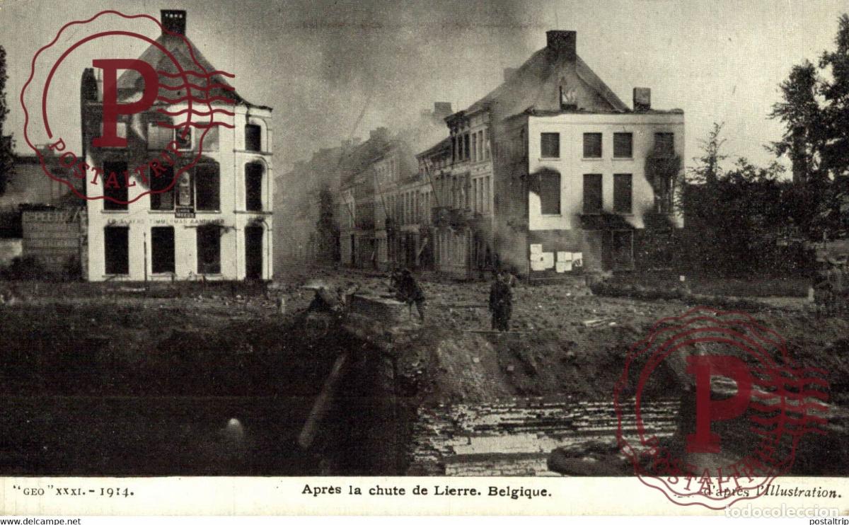Postales: APR&Eacute;S LA CHUTE DE LIERRE DAPRES LILLUSTRATION Belgica Belgique MILITARY MILITAIRE MILIT&Auml;R