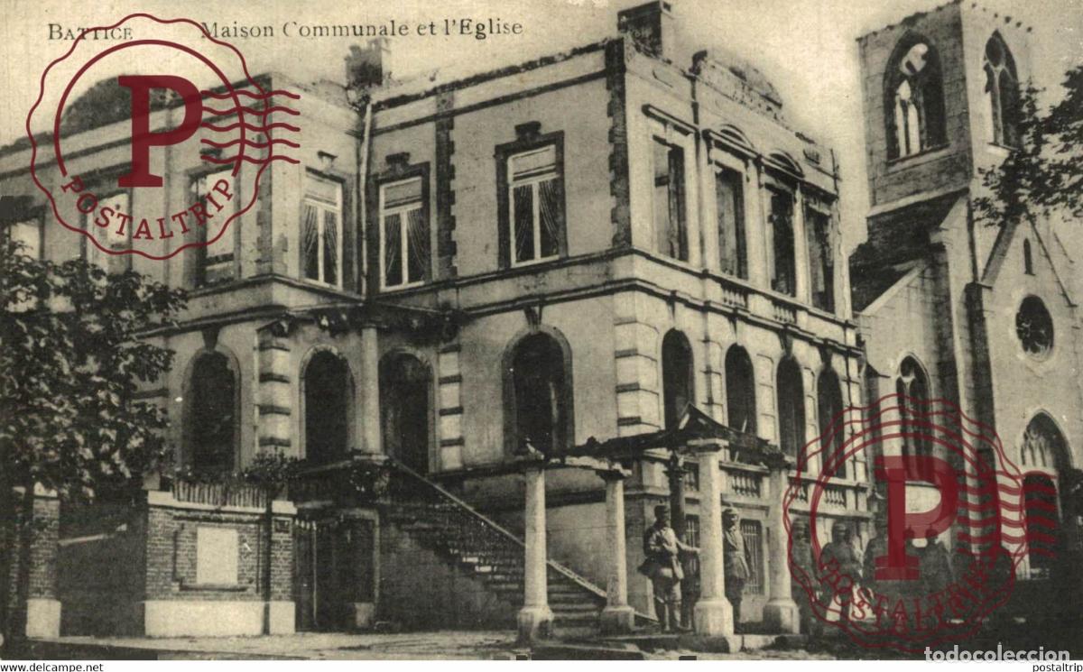 Postales: BONNINES MAISON COMMUNALES ET LEGLISE Belgica Belgique MILITAIRE MILIT&Auml;R