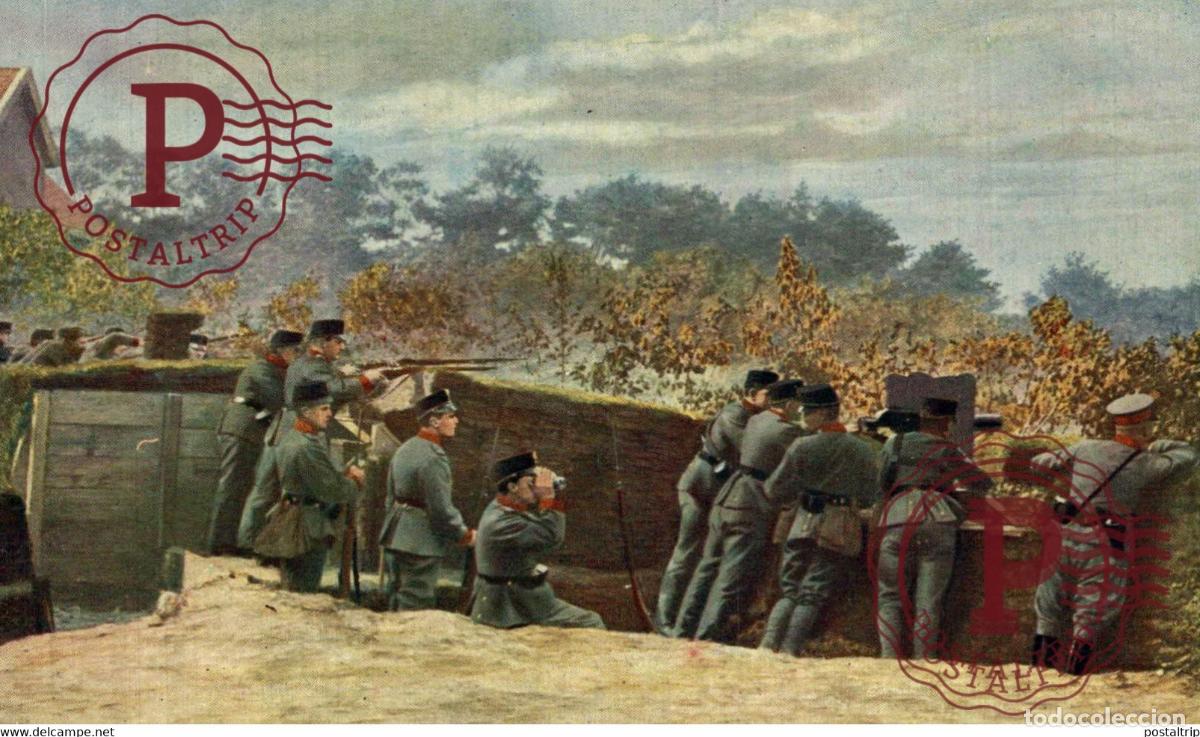 Cartes Postales: GRENADIERS IN GEDEKTE STELLING MET MITRAILLEUR. MILITAIRE MILIT&Auml;R MILITARY