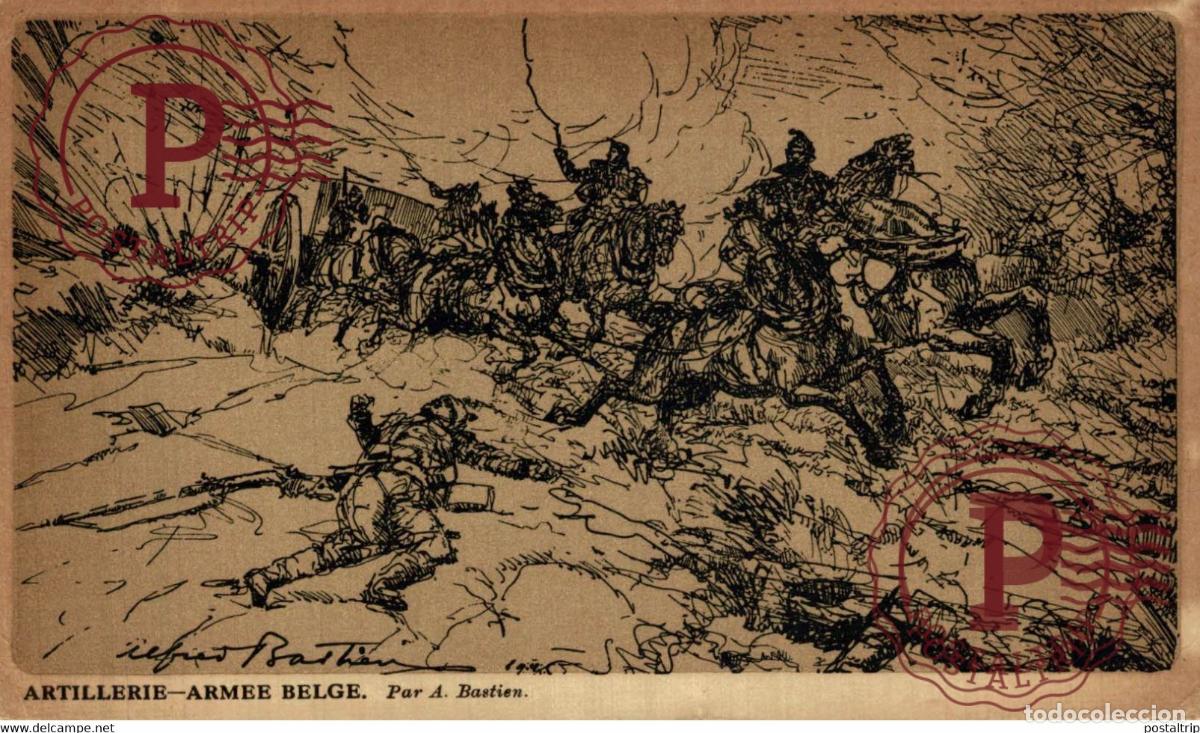 Cartes Postales: ARTILLERIE ARMEE BELGEM PAR A. BASTIEN. MILITAIRE MILIT&Auml;R MILITARY