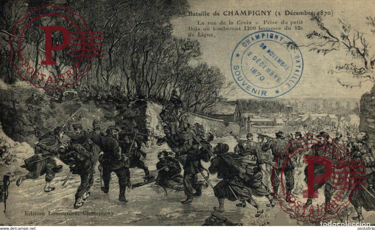 Cartes Postales: BATAILLE DE CHAMPIGNY, 1870. LA RUE DE LA CROIX. MILITAIRE MILIT&Auml;R MILITARY