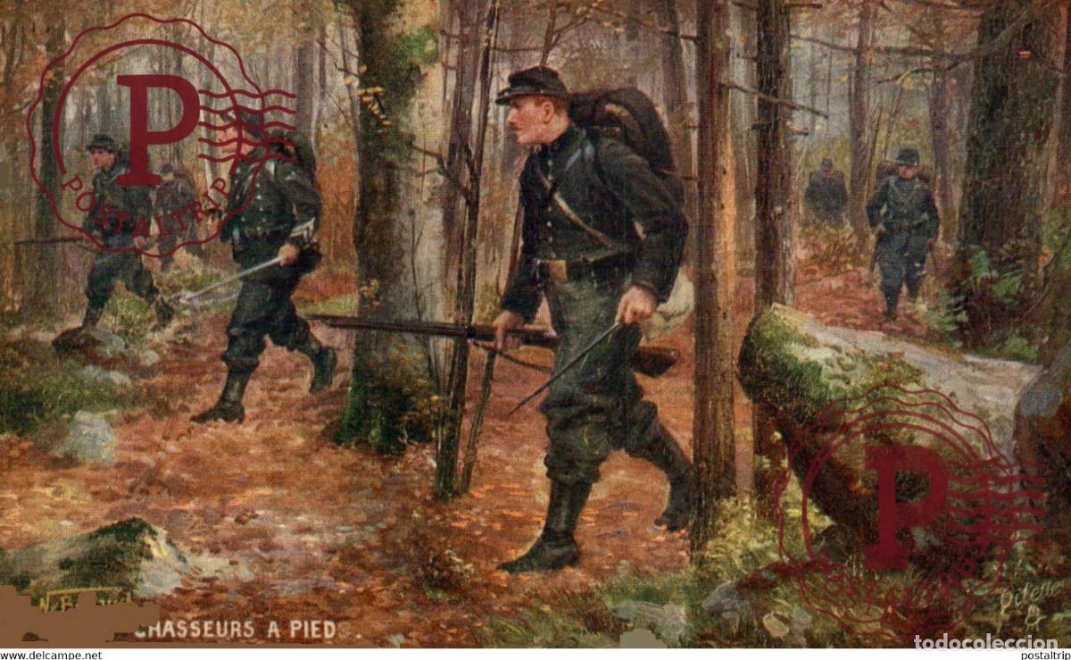 Cartes Postales: CHASSEURS A PIED, ILLUSTRATION N. BARAUD. THE EUROPEAN WAR 1914 THE FRECH ARMY RAPHAEL TUCK MILITAIR
