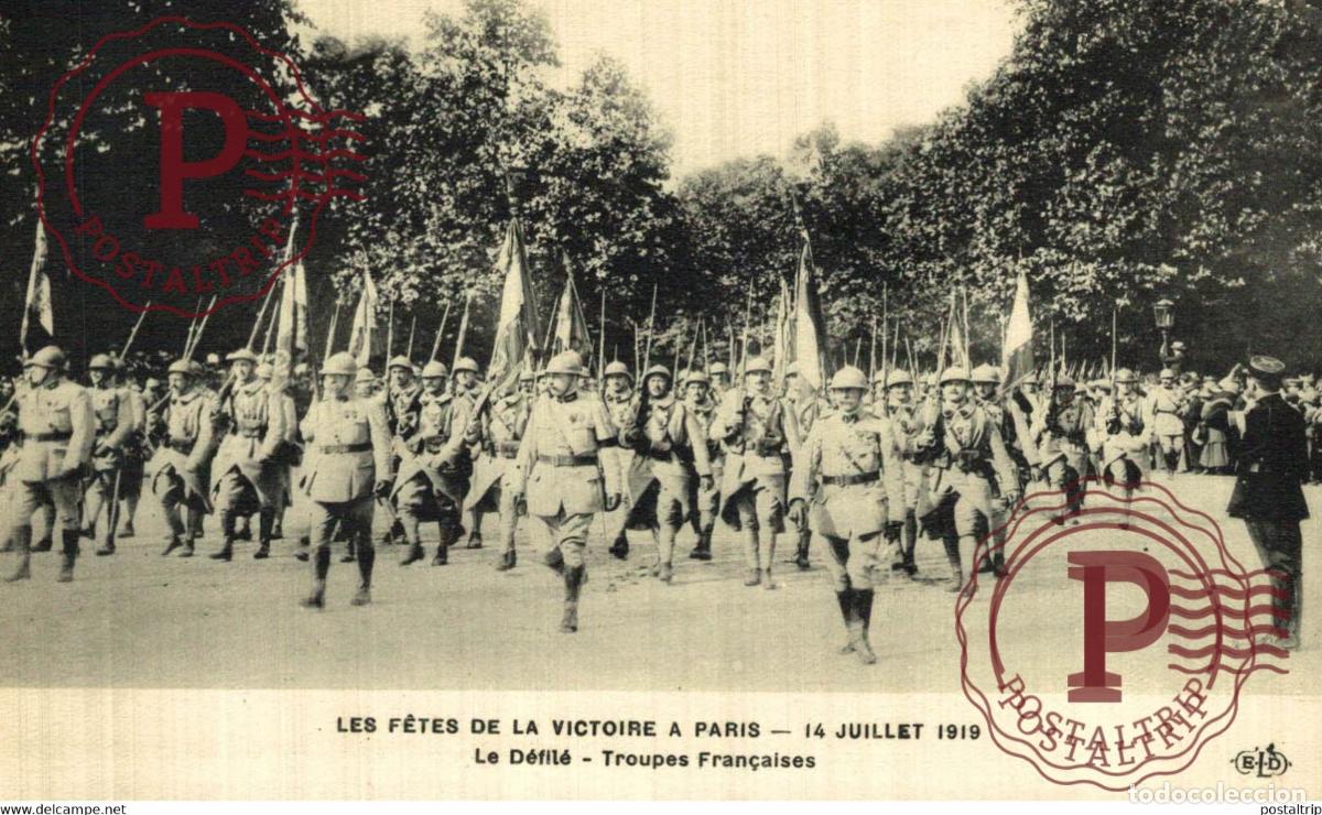 Postales: LES F&Ecirc;TES DE LA VICTOIRE A PARIS 14 JUILLET 1919. LE D&Eacute;FIL&Eacute;, TROUPES FRAN&Ccedil;AISES. MILITAIRE MILIT&Auml;R M