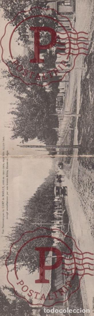 Postales: RARE Carte Double Vue Panoramique du CAMP de MAILLY cr&eacute;&eacute; en 1901 1902 occup&eacute; par nos braves alli&eacute;d R
