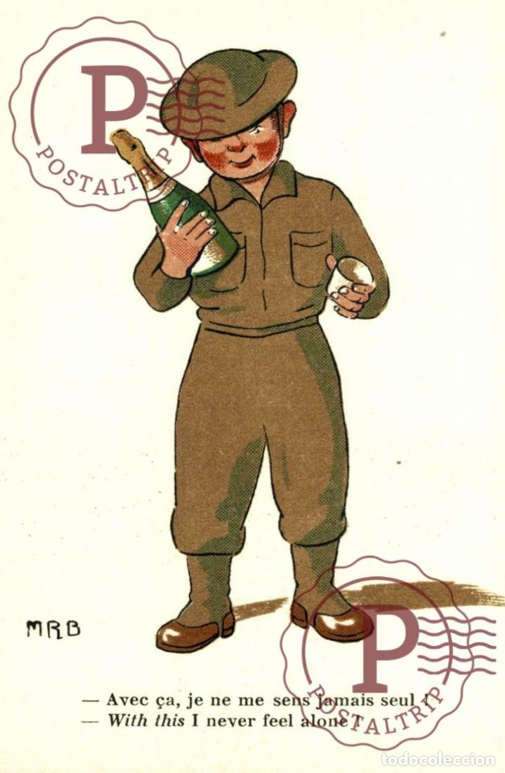 Postcards: ILUSTRADA. ILLUSTREE. MILITAR. MILITAIRE. AVEC &Ccedil;A, JE NE ME SENS JAMAIS SEUL!