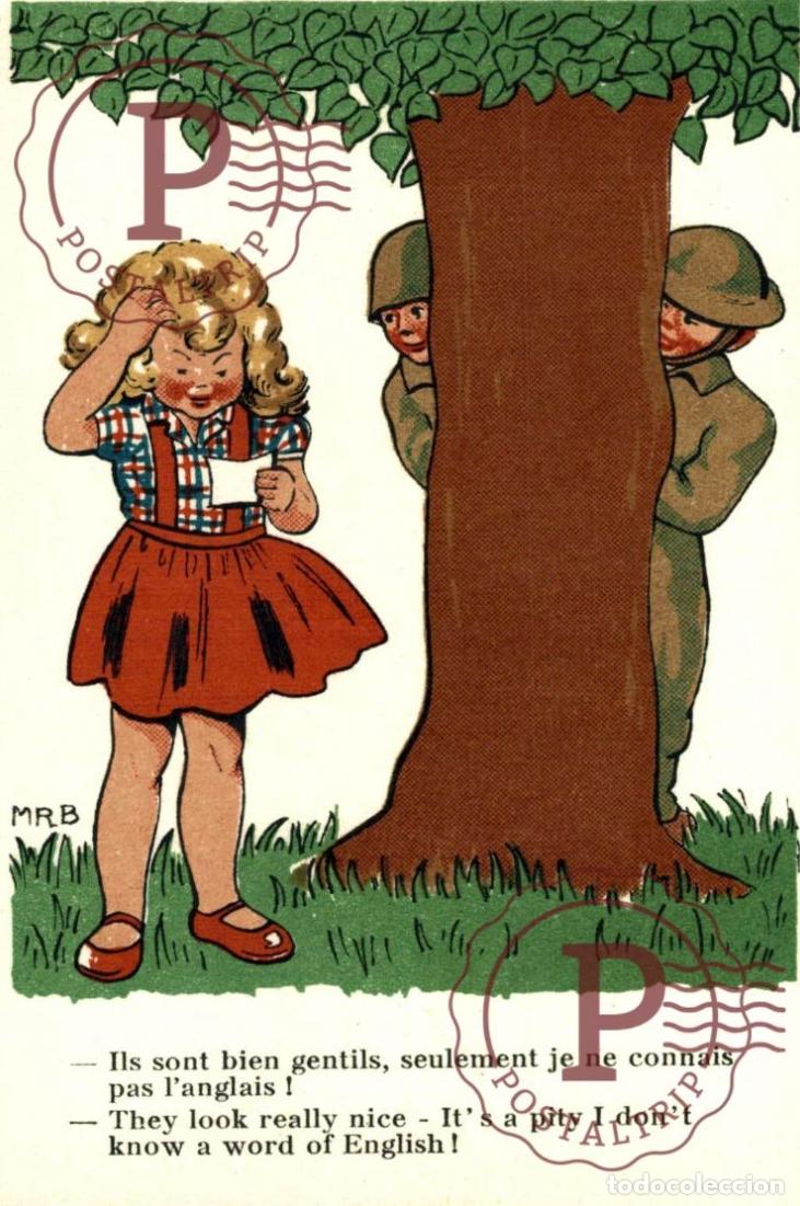 Postales: ILUSTRADA. ILLUSTREE. MILITAR. MILITAIRE. ILS SONT BIEN GENTILS, SEULEMENT JE NE CONNAIS PAS LANGLA