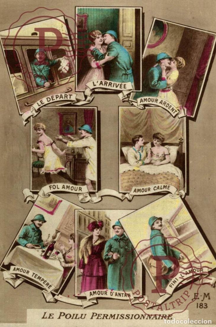 Postales: LE POILU PERMISSIONNAIRE. MILITAR. MILITAIRE