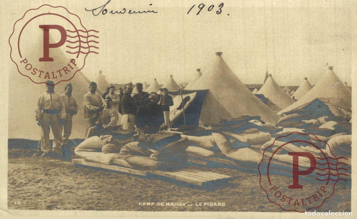 Postales: RPPC. CAMP DE MAILLY. LE FIGARO 1903. MILITAR. MILITAIRE.