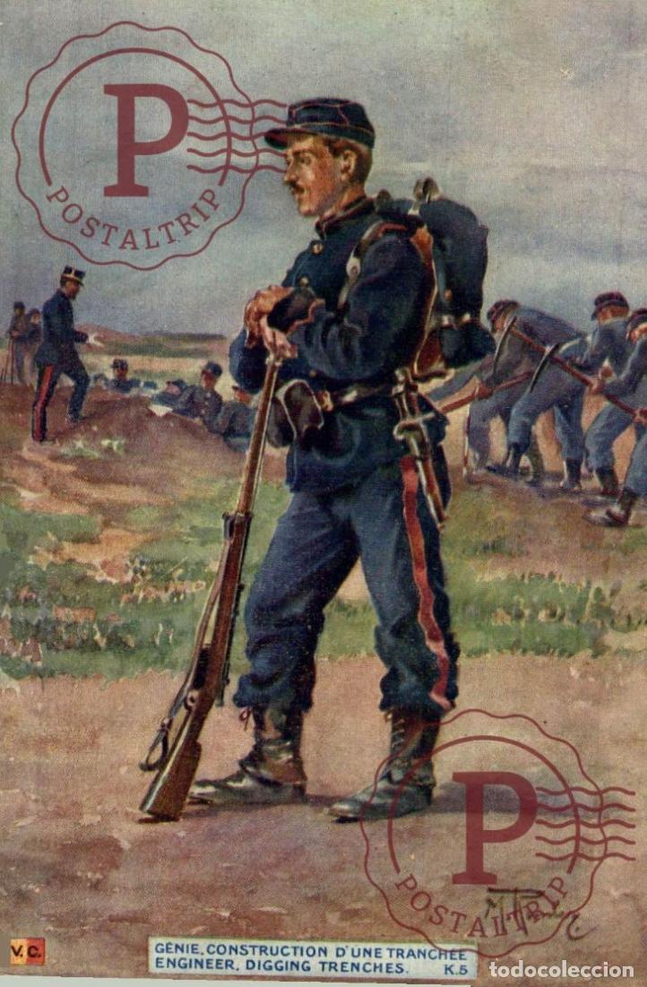 Postkarten: GENIE CONSTRUCTION DUNE TRANCHEE MILITAR. MILITAIRE.