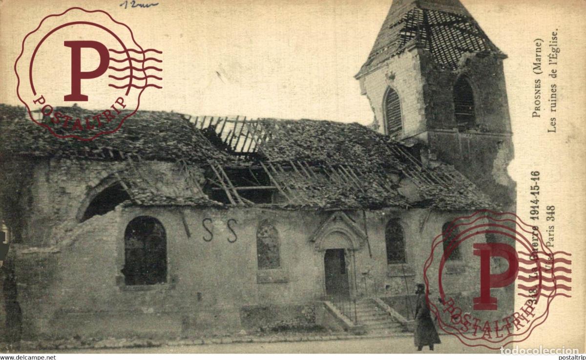 Postales: Vise Paris Les Ruines de lEglise MILITARY MILITAIRE MILIT&Auml;R