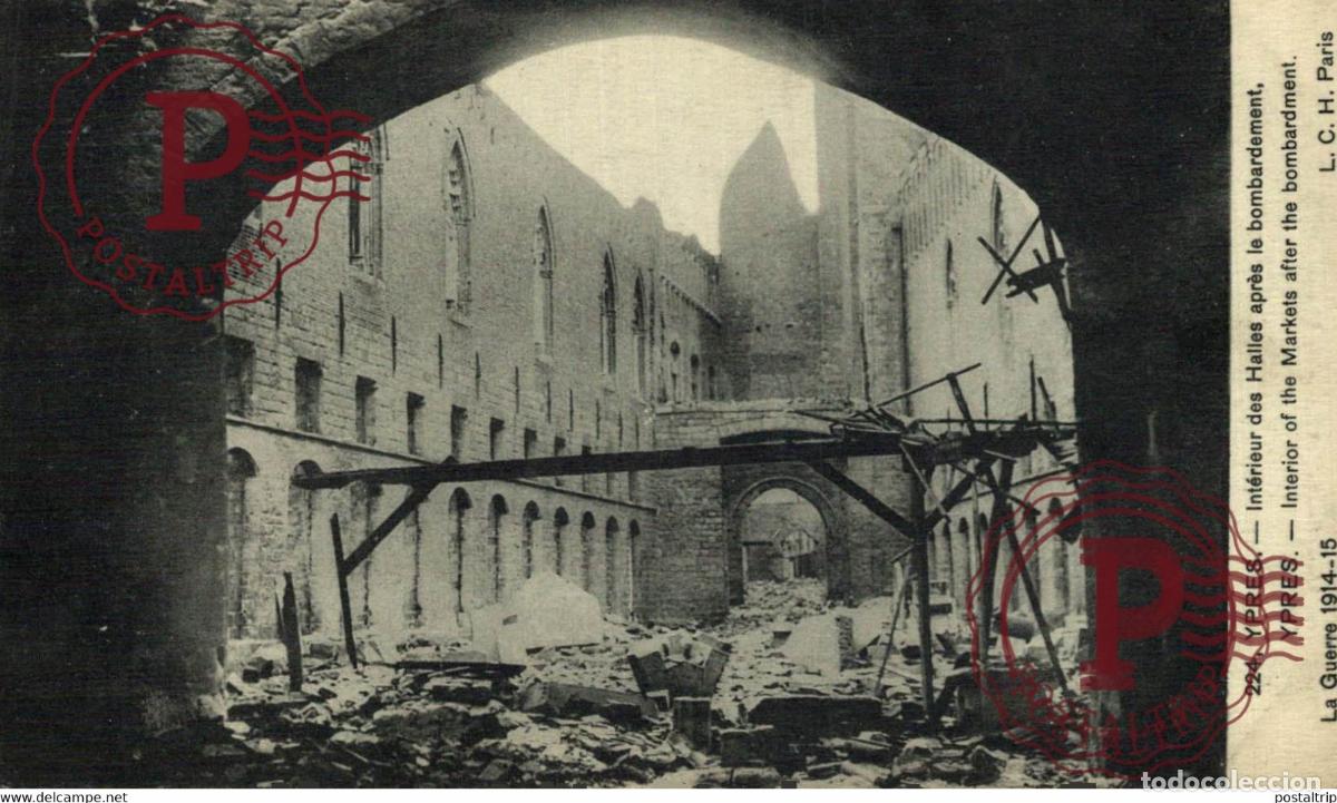 Postales: Ypres Interieur des Halles apres le bombardement MILITARY MILITAIRE MILIT&Auml;R
