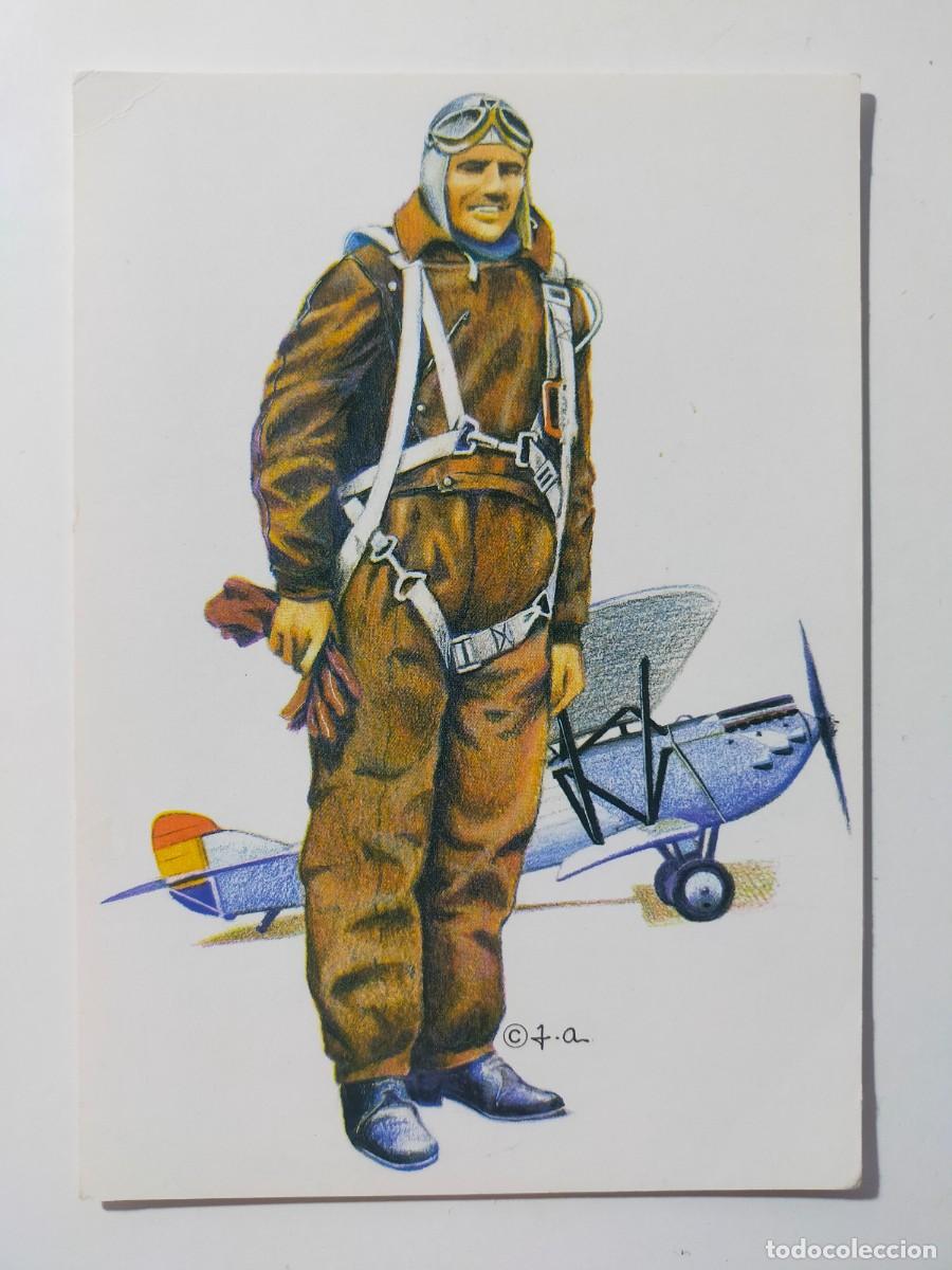 Postales: Postal Uniformes Aviaci&oacute;n: Aviaci&oacute;n Republicana EQUIPO DE VUELO 1936 - Edic Barreiro - S/C