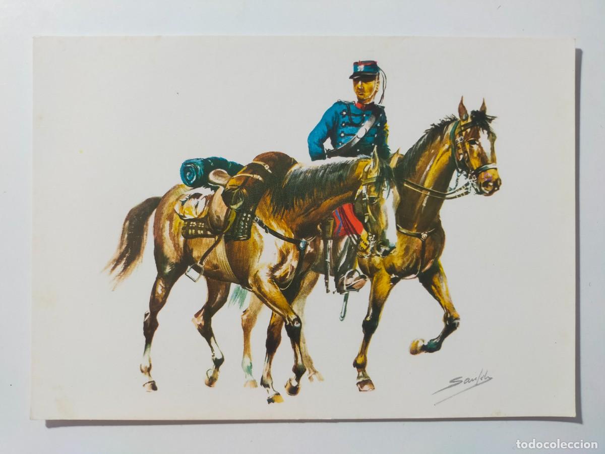 Postales: Postal. Uniformes Ej&eacute;rcito Espa&ntilde;ol: Regimiento de Cazadores Talavera, Caballer&iacute;a Ligera 1880 - S/C