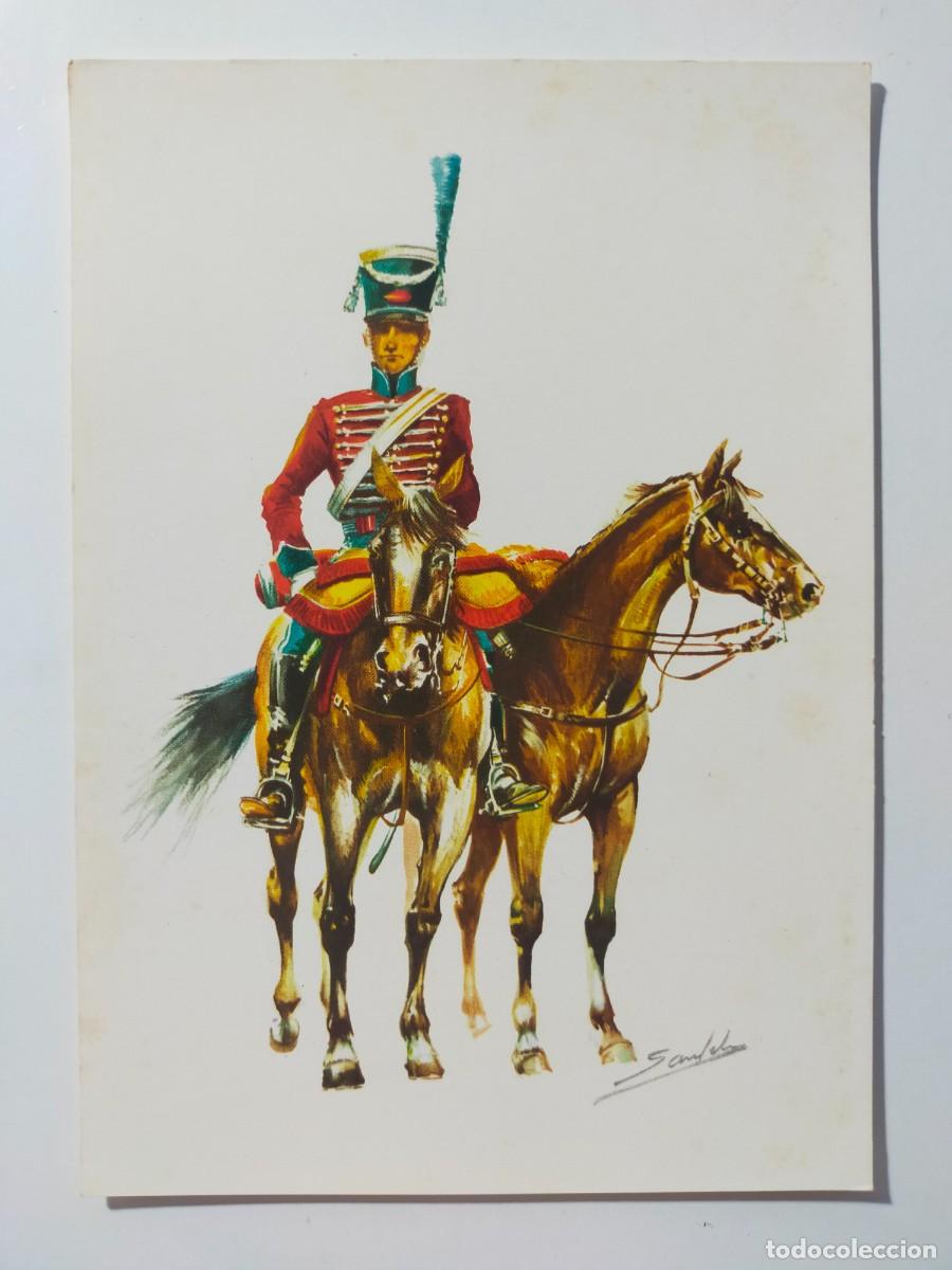Postales: Postal. Uniformes Ej&eacute;rcito Espa&ntilde;ol: Cazador de la Guardia de Honor del Principe de la Paz 1800 - S/C