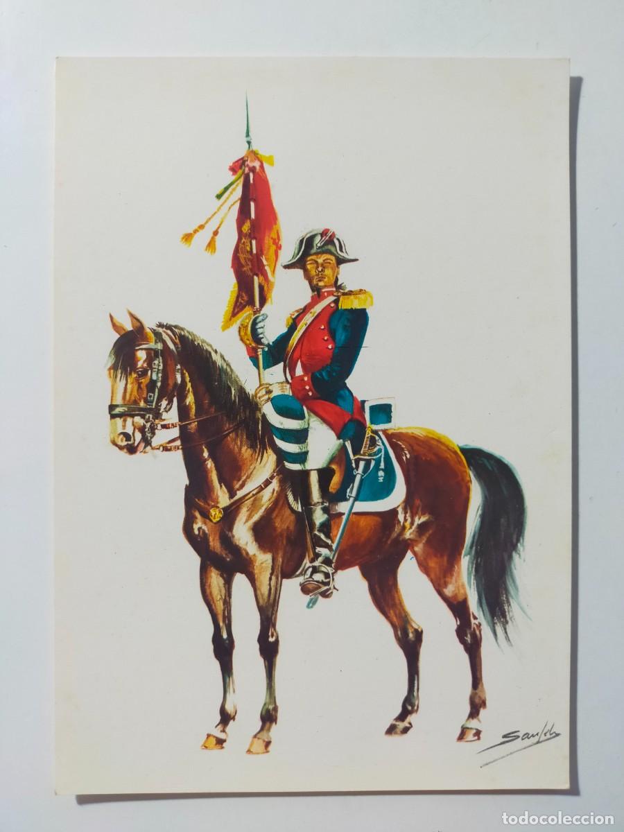 Postales: Postal. Uniformes Ej&eacute;rcito Espa&ntilde;ol: Regimiento Santiago N&ordm; 11, Caballeria de Linea 1805 - S/C