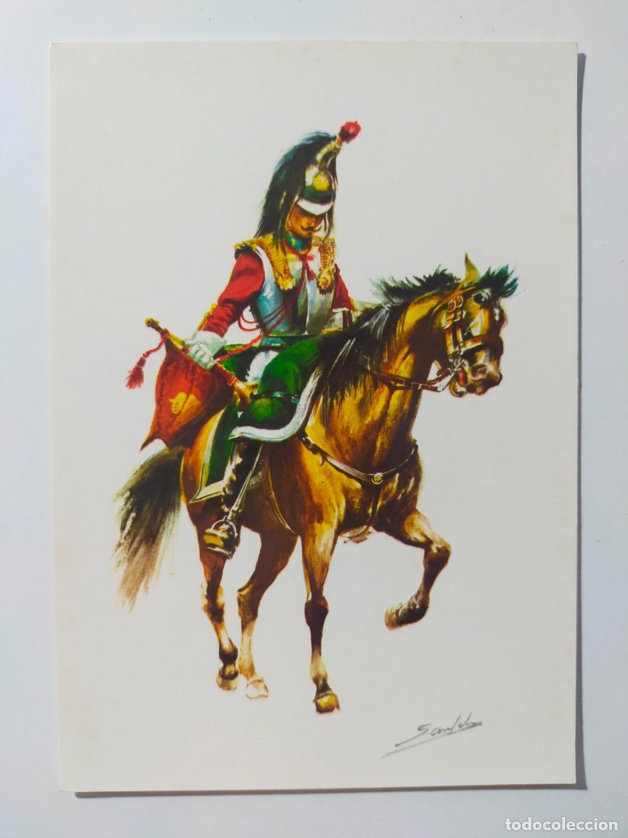Postales: Postal. Uniformes Ej&eacute;rcito Espa&ntilde;ol: Regimiento de Coraceros del Rey, Caballer&iacute;a de Linea 18160 - S/C