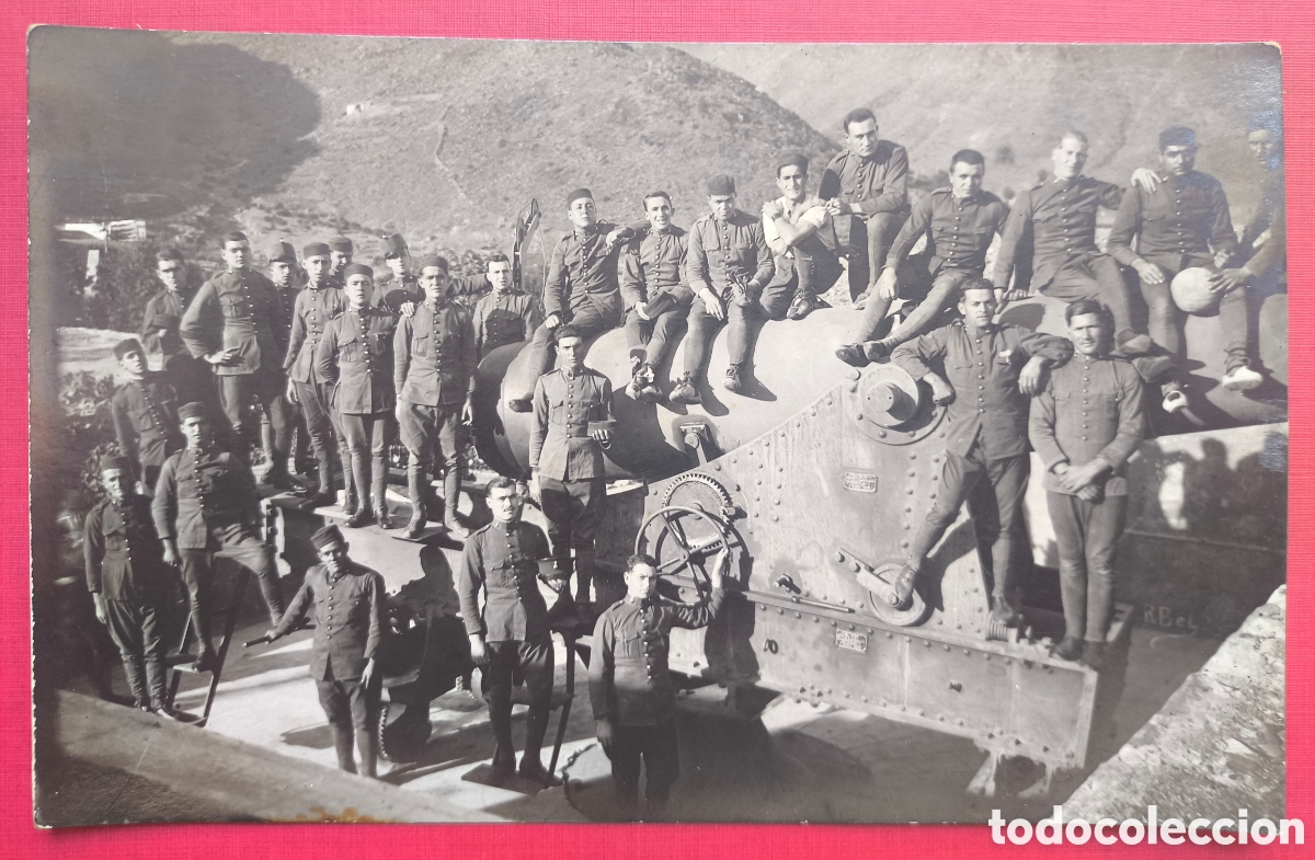 Postales: CUARTEL MILITAR RETRATO GRUPAL CA&Ntilde;&Oacute;N DE ARTILLER&Iacute;A POSTAL FOTOGR&Aacute;FICA C. 1915