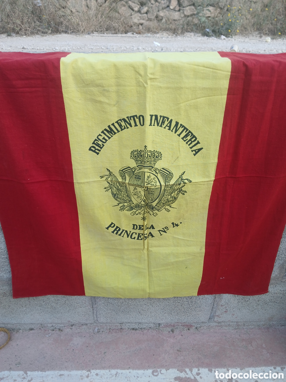 Postales: ANTIGUA BANDERA REGIMIENTO DE INFANTERIA PRINCESA N&ordm; 4. EPOCA ALFONSO XIII.