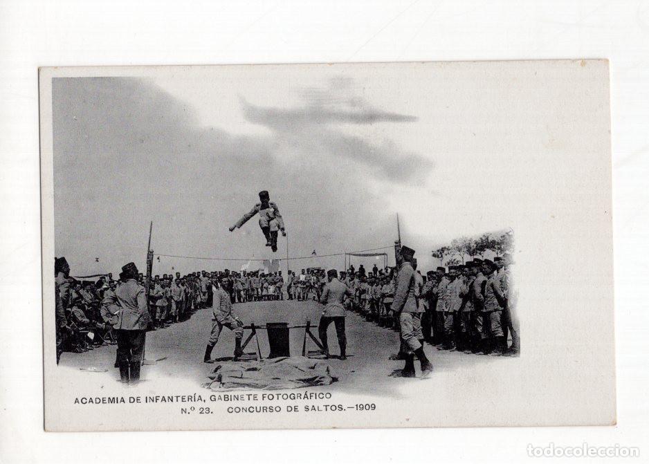 Postales: ACADEMIA DE INFANTER&Iacute;A, GABINETE FOTOGR&Aacute;FICO &Nu;.23. CONCURSO DE SALTOS.- 1909.